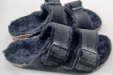 Pelliccia Birkenstock Arizona, shearling nero e camoscio UK 5,5, EUR 39 stretta