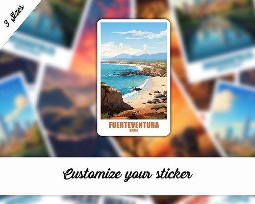 Adesivo fuerteventura spagna - adesivo,