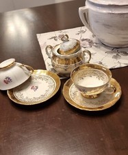 Servizio da The' per 2 Persone Porcellana Bavaria Oro Zecchino
