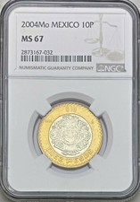 MESSICO 10 PESOS NGC MS 67