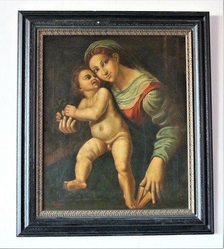 Dipinto madonna con bambino - "madonna,
