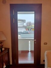 PORTONCINO FINSTRAL IN PVC e VETRO, 870x2200 mm, Finitura in lego di castagno