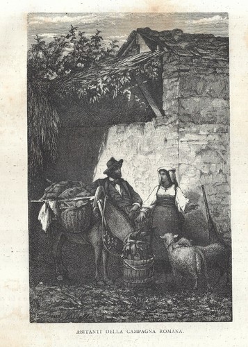 Stampa antica campagna roma - antica,
