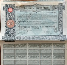certificato azionario FERROVIE