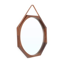 Teak Octagonal Mirror, 1960s