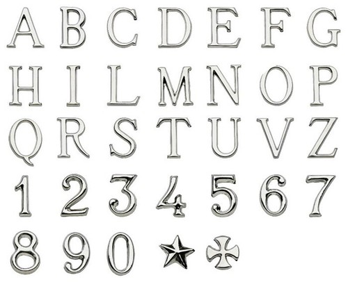 Lettere numeri acciaio - lettere, in