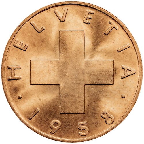 Moneta svizzera rappen - moneta, 1958