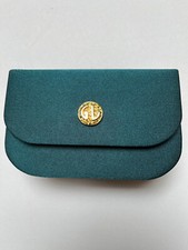 Borsetta elegante Guy Laroche vintage rigida rivest. di tessuto setificato verde