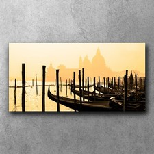 Venezia Barche Paesaggio 120x60 Tela Wall Art Stampa Pronta da Appendere Incorniciata