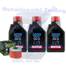 Kit Tagliando Olio Motul 3000 20W50 + Filtro Per Honda XL600 LM-F PD04 1985>1987