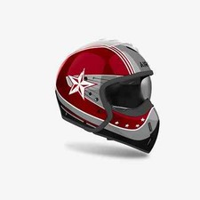 CASCO JET HYBRID AIROH J 110 COMMAND BURGUNDY GLOSS - ROSSO - TAGLIA M