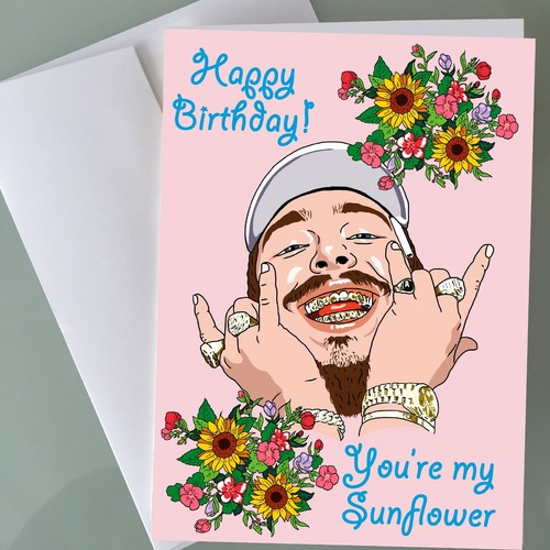 Biglietto compleanno girasole - biglietto,