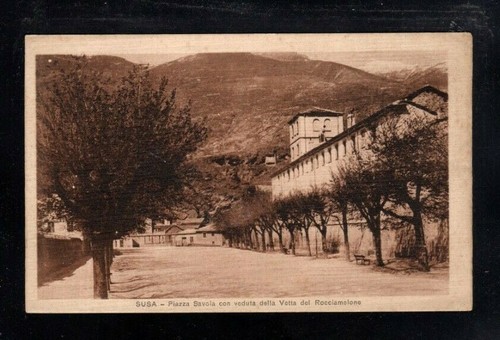 Cartolina susa piazza savoia - susa,