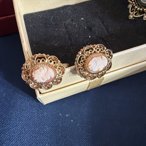 Orecchini clip cammeo - , rosa