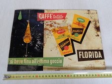 rif1 rara insegna lamiera cartonata originale caffè Florida Trieste sign old