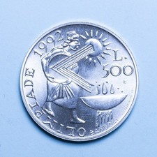 SAN MARINO 500 LIRE 1991 VERSO