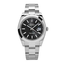 Orologio Rolex DateJust 41mm NERO 2025 Oyster 126300 NUOVO MAI INDOSSATO completo