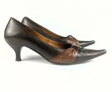 BUT-S IMAGE Décolleté Stile Vintage Pelle Marrone Bicolore Tacco Kitten   Belle!