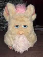 Grande Hasbro Tiger Furby 2005 rosa mohawk/abbronzatura occhi blu TESTATO E FUNZIONANTE US10