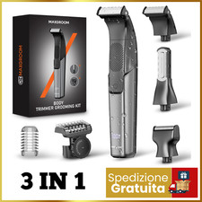 Rasoio Elettrico Corpo 3in1 Depilatore Intimo UOMO Taglia Peli Ascelle Pube LED