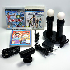 SONY PS3 MOVE CONTROLLER + EYE Camera DOCK di Ricarica e 3 Giochi PlayStation PS