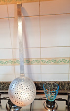 GRANDE SCHIUMAROLA MESTOLO UTENSILE CUCINA OLD VECCHIA VINTAGE ALLUMINIO 275 gr