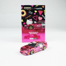 Tarmac Works 1:64 modellino auto Nissan Silvia S14 veicolo Hello Kitty rosa cromato