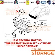 FIAT SEICENTO SPORTING TAMPONE SINISTRO PARAURTI ANTERIORE ORIGINALE 46514302