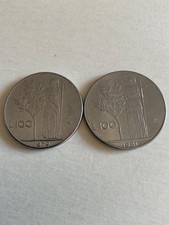 Italia 2 x monete Lira100 per