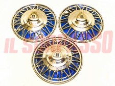 3 COPPE RUOTA BORCHIE CERCHI FUORISERIE FIAT 500 600 1100 103 + TV ORIGINALI