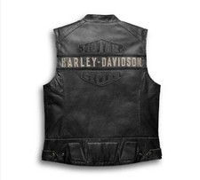 Gilet da motociclista Harley Davidson da uomo 100% vera pelle Café Racer Vest