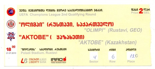 Biglietto olimpi rustawi - olimpi,