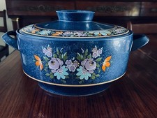 Zuppiera blu decorazione floreale  a mano Winterling Schwarzenbach Bavaria 