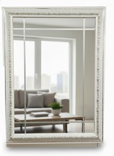 Specchio Classico/Shabby Chic con Cornice  Bianca e Dettagli Dorati 50x70 Italy