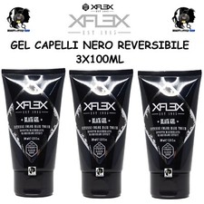 GEL CAPELLI MODELLANTE NERO UOMO XFLEX BLACK GEL 3X100ML COPRE I CAPELLI GRIGI