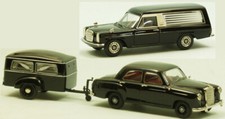 1963 set 04 rimorchi funebri, Mercedes 180 a pontone, carro funebre 1/43