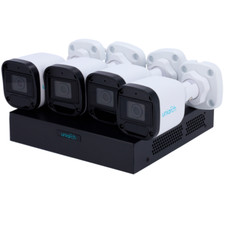 Kit IP Poe videosorveglianza NVR 8 CH 4 Telecamere con microfono 4 Cavi Omaggio