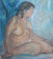 Dipinto ad olio vintage donna