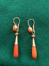 ORECCHINI PENDENTI IN ORO ANTICO BASSO TITOLO