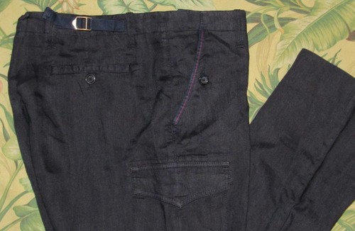 Pantalone chino lino blu navy