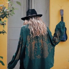 ZARA RARA GIACCA KIMONO VERDE