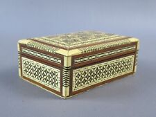 Scatola portagioie legno intagli madreperla cofanetto gioielli Tunisia vintage