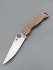 Coltello tascabile Spyderco Military 2 Brown Canvas Micarta CPM CRU-WEAR PlainEdge