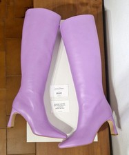 Stivali al ginocchio, pelle, tacco, viola lilla, LEONIE HANNE x LIU JO , n.39