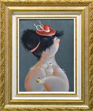 IL CAFFÈ - dipinto olio 40x30 cm di Nicola VIETTI quadro in cornice - Perfetto