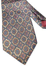Vintage Tie Luxury Rare Pattern Floral Pure Silk 7,5 Cm Wide Perfect Condition 