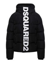 Piumino Nero Maxi Logo