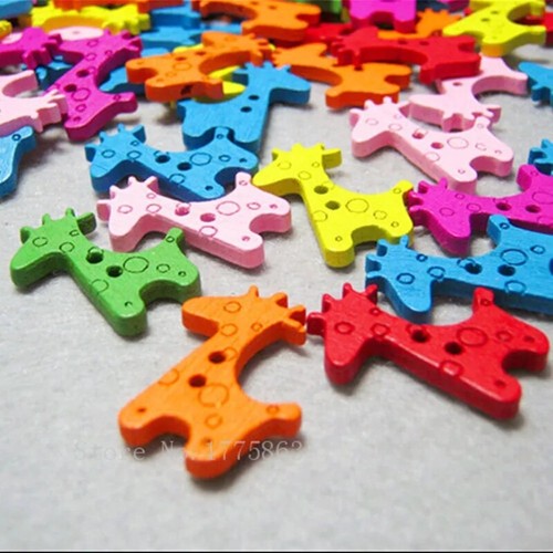 Bottoni legno giraffa con - in,