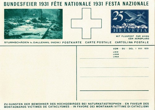 1931 svizzera cartolina - svizzera, festa