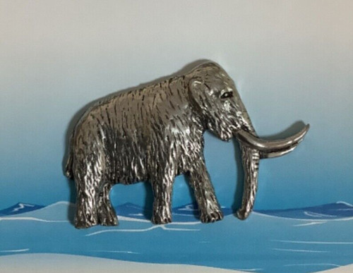 Mammoth silver pewter pin - mammoth,
